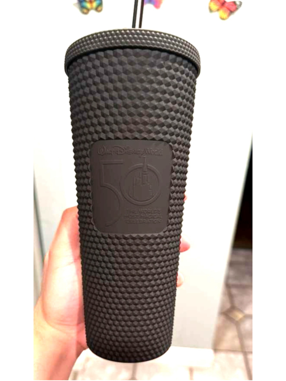 Disney World Starbucks 50th Anniversary Mickey Black Tumbler 24oz Venti NWT